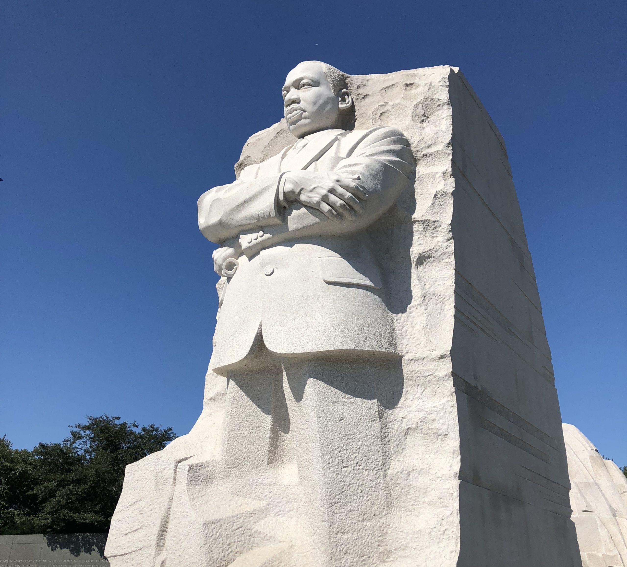 Image of Martin Luther King, Jr. carved into stone. Martin Luther King, Jr. Memorial in Washington D.C.