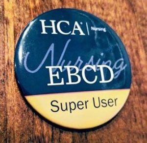 A pin that says HCA Nursing EBCD Super User