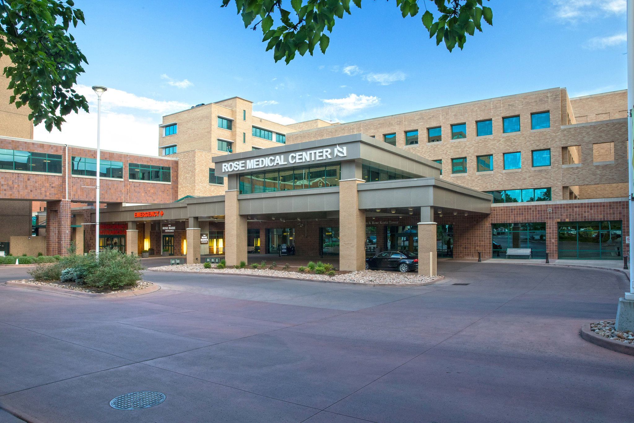 The entrance of Rose Medical Center in Denver, Colorado