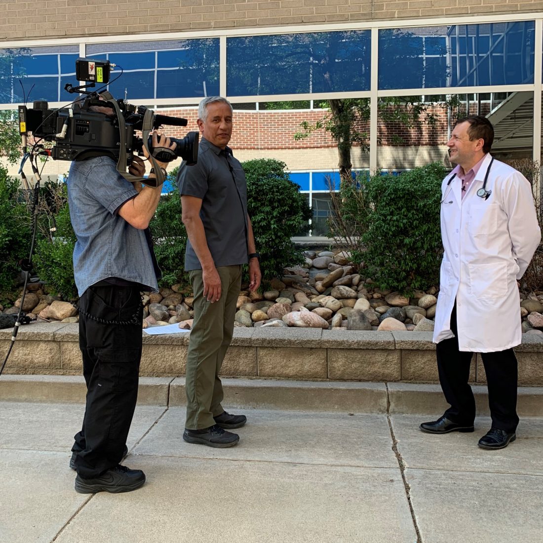 Dr. Scott Joy being interviewed by NBC Nightly News.