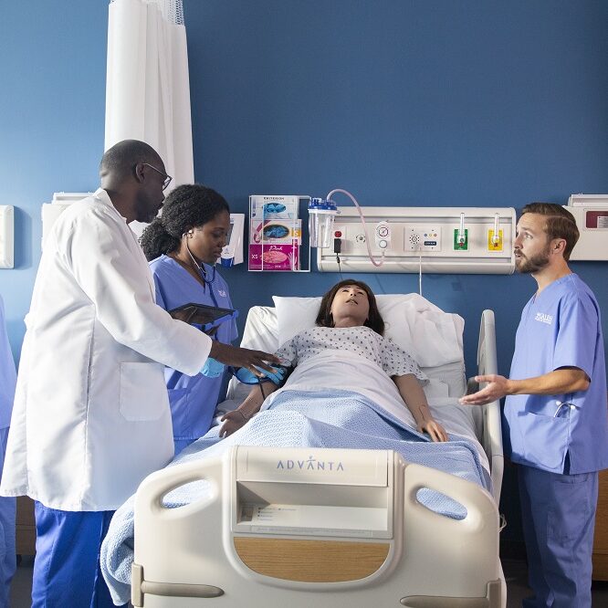 Galen College of Nursing students in a simulation lab 